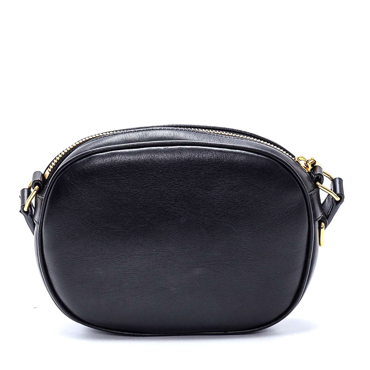 Celine - Black Calfskin Leather Quilted  Small C Charm Crossbody Bag